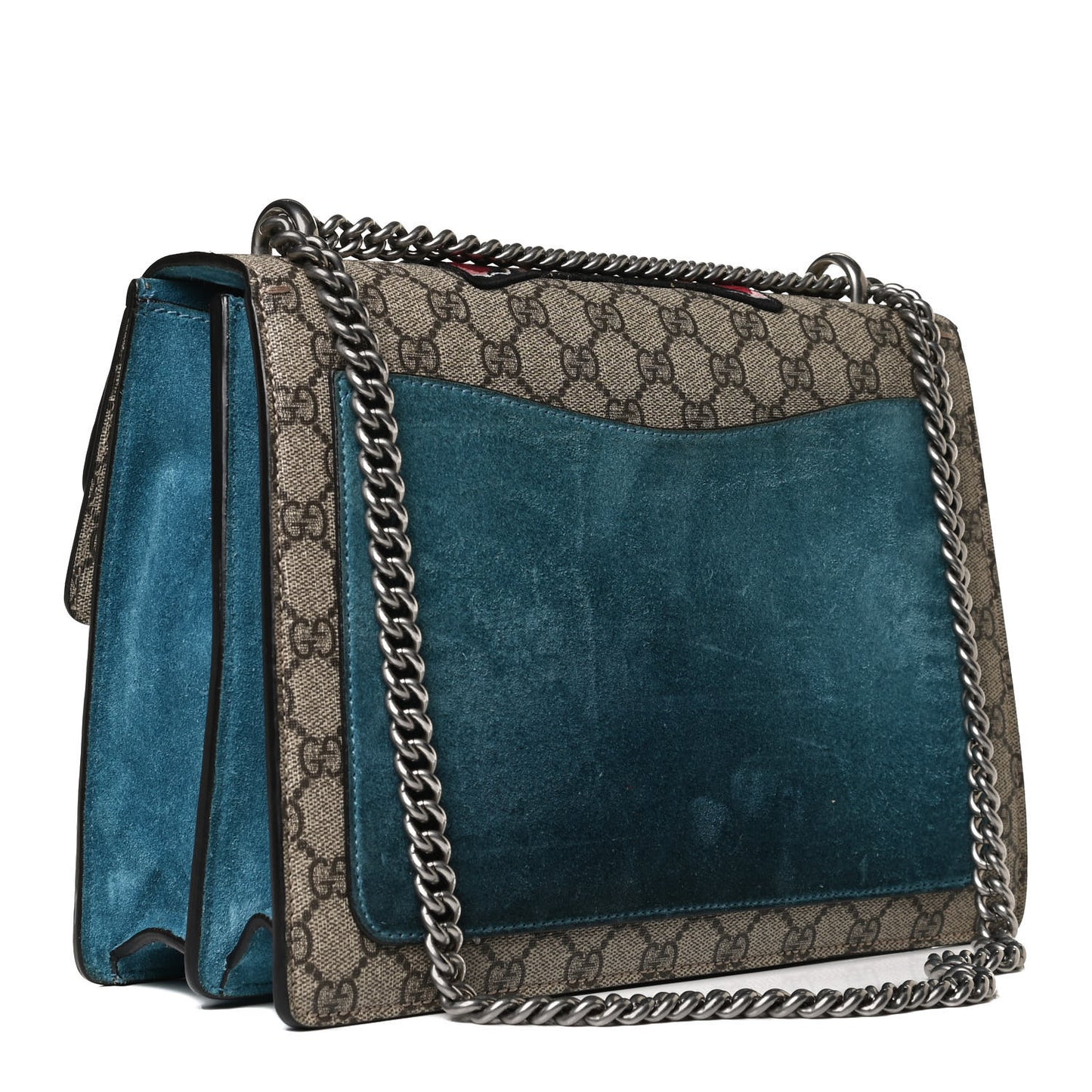 GG Supreme Monogram Angry Cat Embroidered Medium Dionysus Shoulder Bag Beige Ultramarine