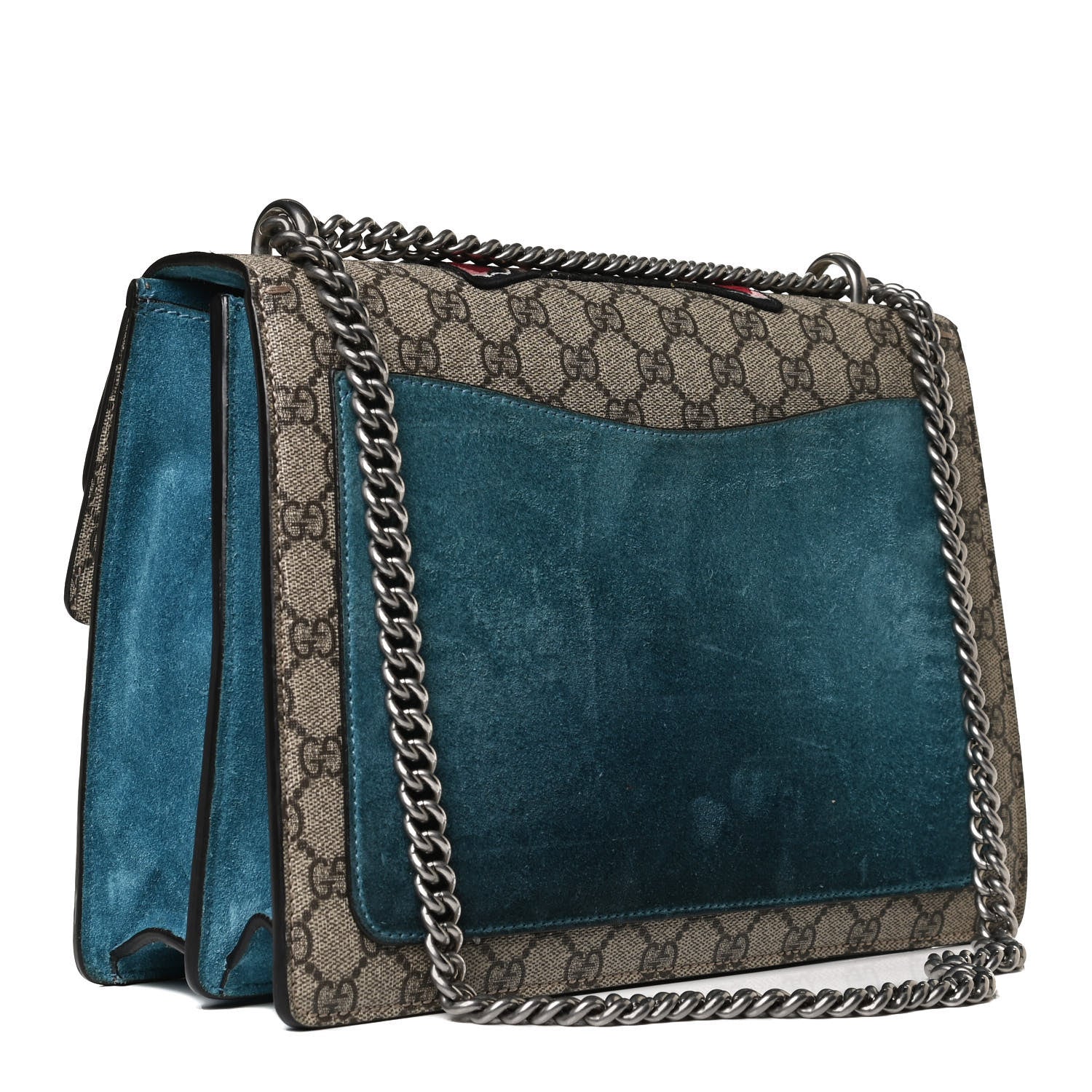Gucci GG Supreme Monogram Angry Cat Embroidered Medium Dionysus Shoulder Bag Beige Ultramarine 3 of 14