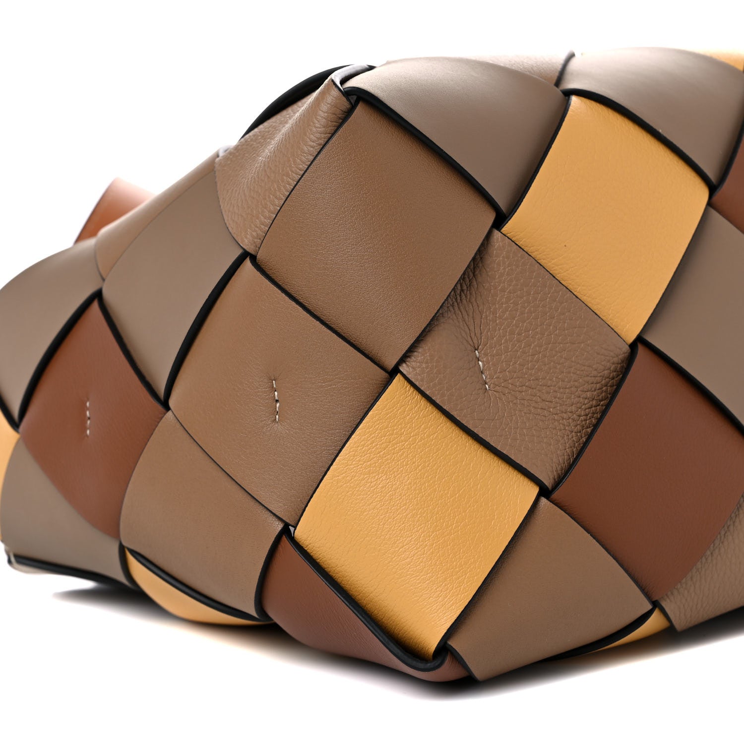 Loewe Calfskin Small Woven Basket Surplus Bag Hazelnut Camel 7 of 8