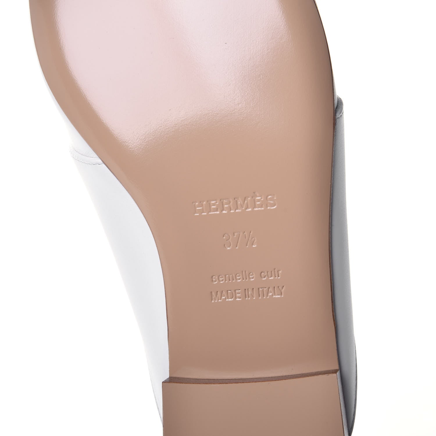 Hermes Supple Calfskin Catena Mules 37.5 White 6 of 9