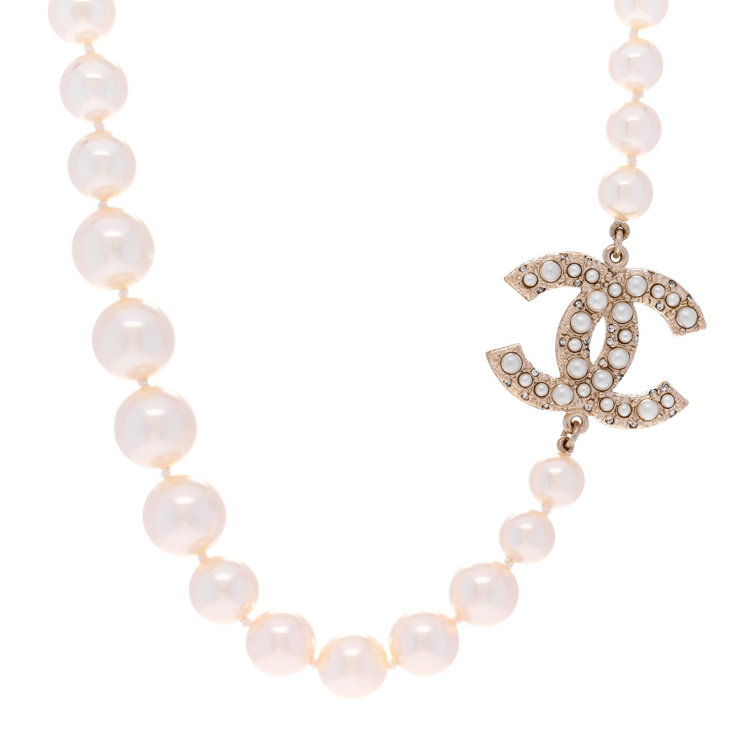Chanel Pearl CC 100th Anniversary Necklace Light Gold 1 of 6