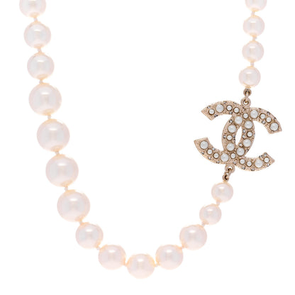 Chanel Pearl CC 100th Anniversary Necklace Light Gold 1 of 6