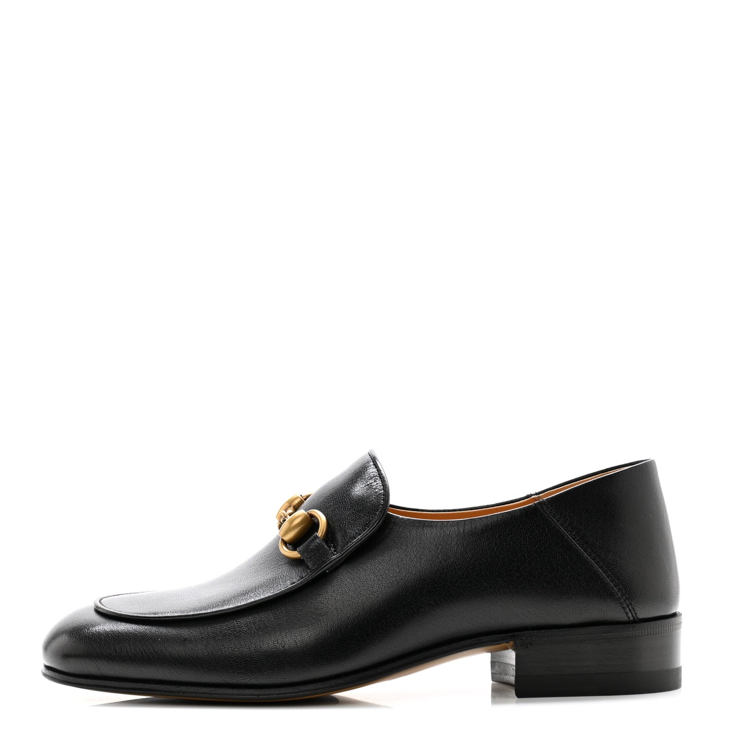 Goatskin Womens Horsebit Mid-Heel Loafers 35 Black