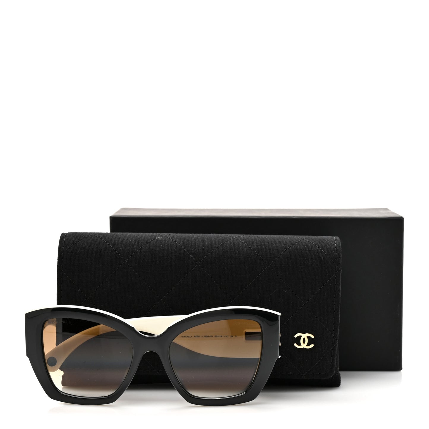 Acetate Butterfly Large CC Sunglasses 6058 Black White