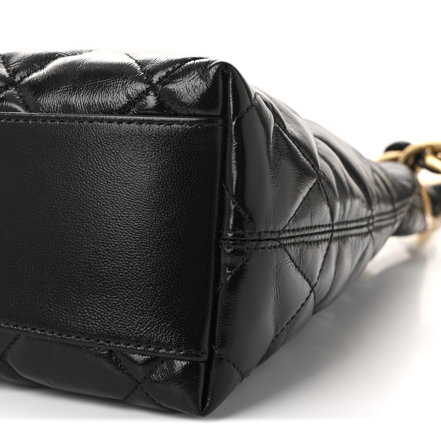 Chanel Shiny Crumpled Lambskin Quilted Medium CC Funky Town Hobo