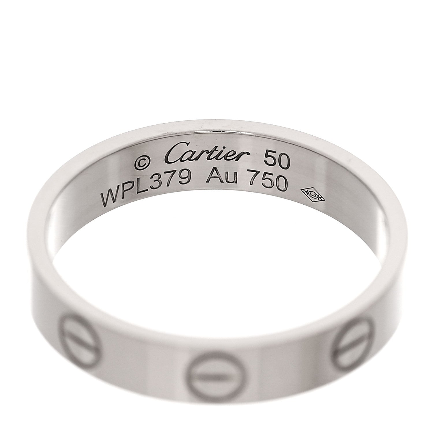 Cartier 18K White Gold 3.5mm LOVE Wedding Band Ring 50 5.25 4 of 4