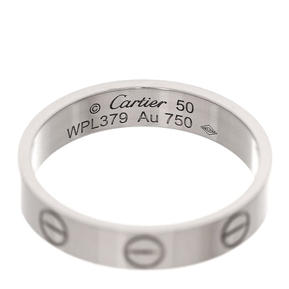 Cartier 18K White Gold 3.5mm LOVE Wedding Band Ring 50 5.25 4 of 4