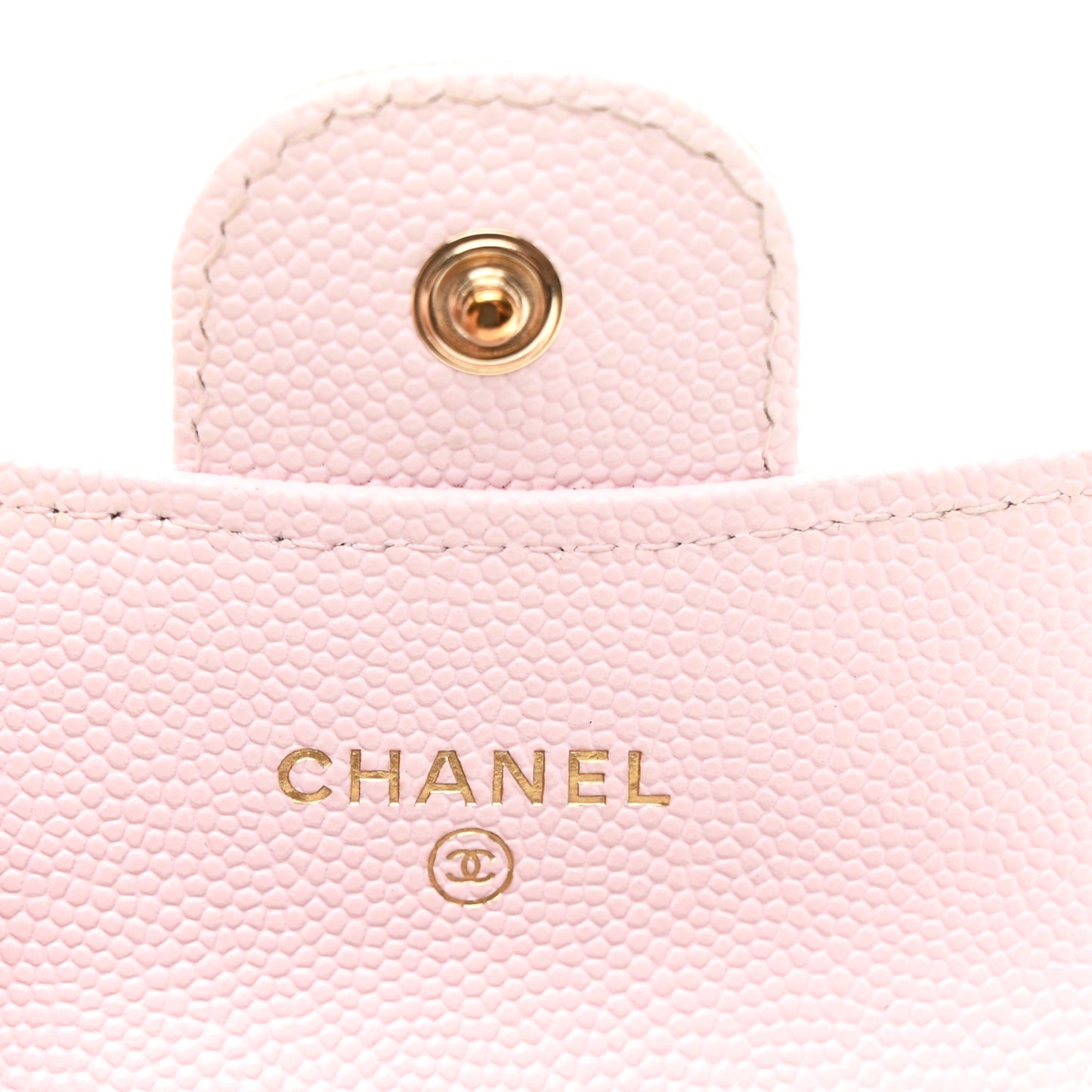 Caviar Quilted Flap Card Holder Wallet Light Pink