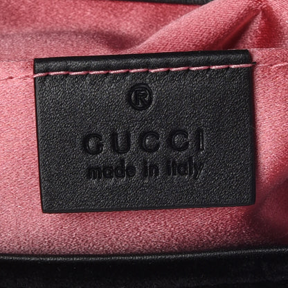 Gucci Velvet Matelasse Mini GG Marmont Shoulder Bag Black 9 of 10