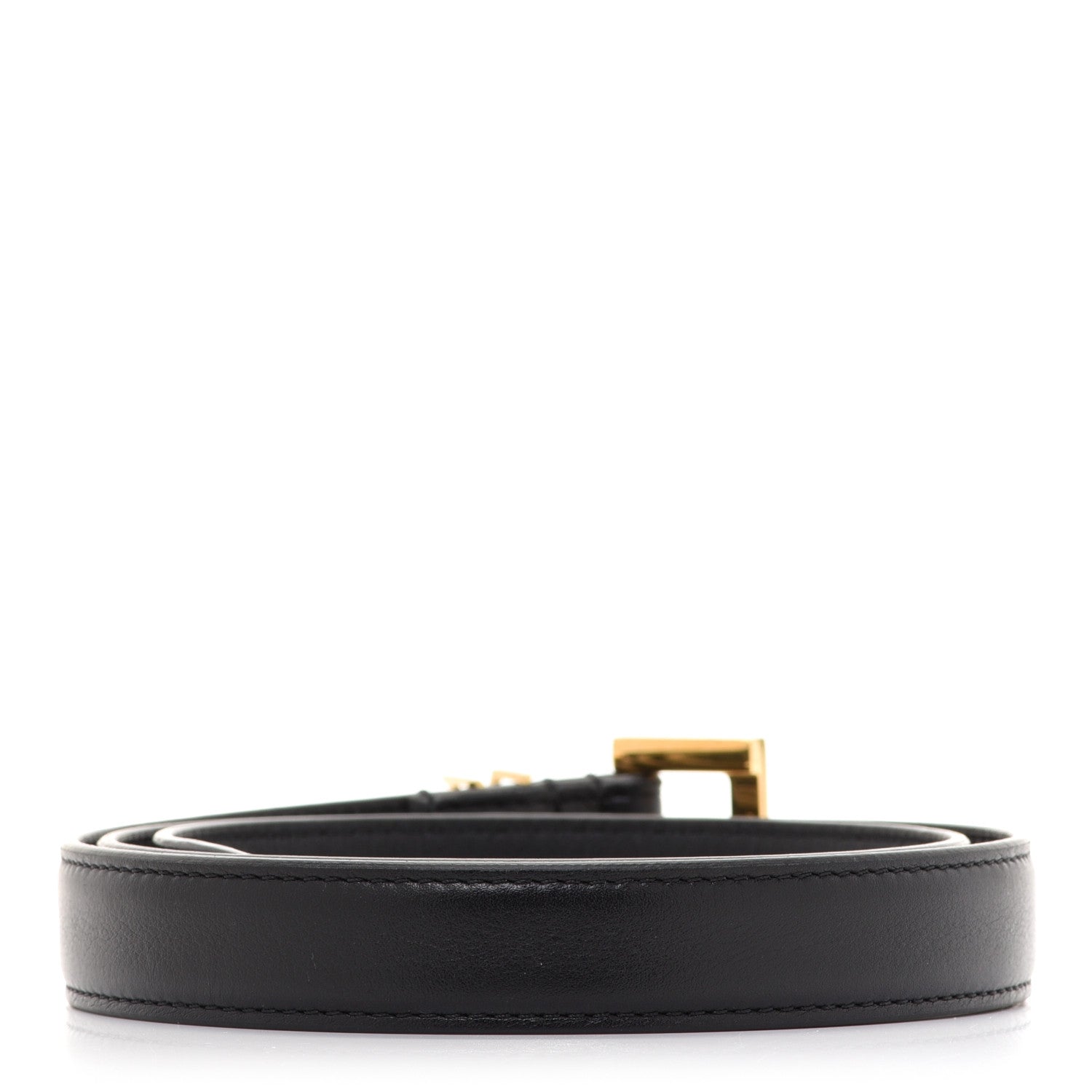 Saint Laurent Calfskin Monogram Narrow Square Buckle Belt 75 30 Black 2 of 7