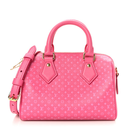 Louis Vuitton Calfskin Nanogram Embossed Speedy Bandouliere 20 Rose 1 of 10
