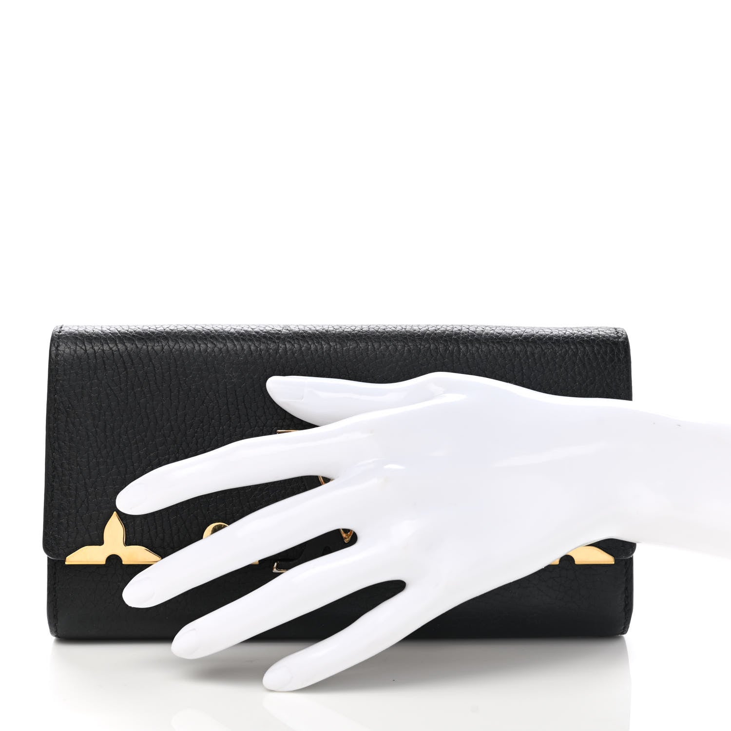 Louis Vuitton Taurillon Embellished Capucines Long Wallet Black 2 of 8