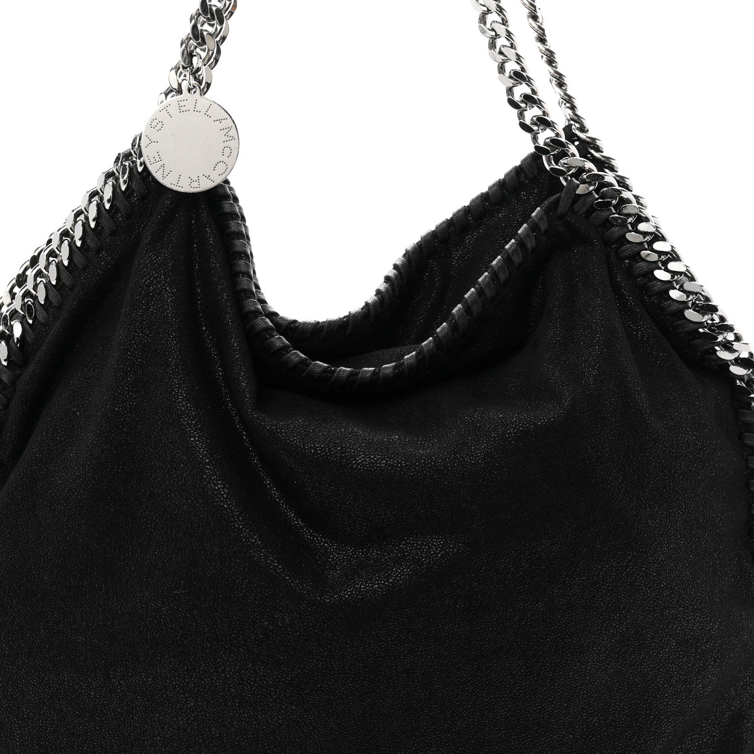 Stella McCartney Shaggy Deer Small Falabella Fold Over Tote Black 7 of 9