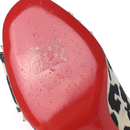 Christian Louboutin Tissu Leopardino Bow 45 Pumps 37.5 Black White 11 of 11