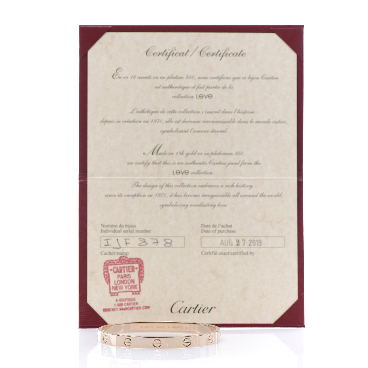 Cartier 18K Pink Gold LOVE Bracelet 18 5 of 5