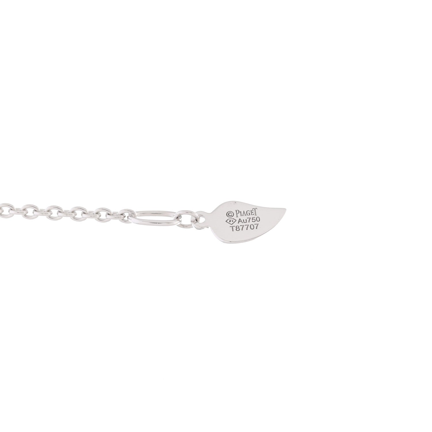 Piaget 18K White Gold Diamond .23ctw Rose Pendant Necklace 4 of 5