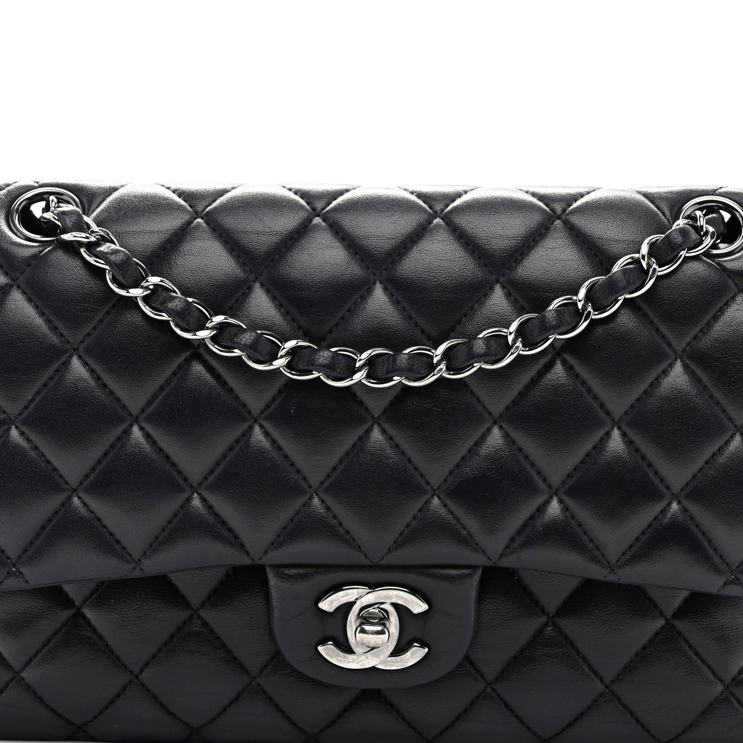Chanel Lambskin Quilted Medium Double Flap Navy 8 of 10