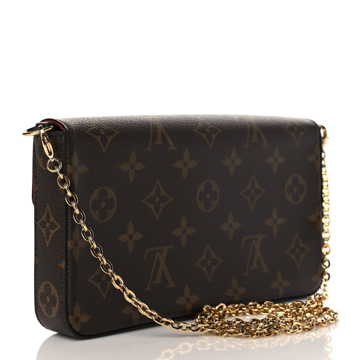 Monogram Pochette Felicie Chain Wallet Fuchsia