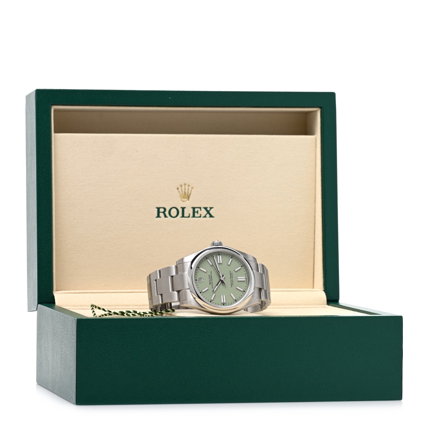 Rolex Stainless Steel 41mm Oyster Perpetual Watch Pistachio 134300 5 of 5