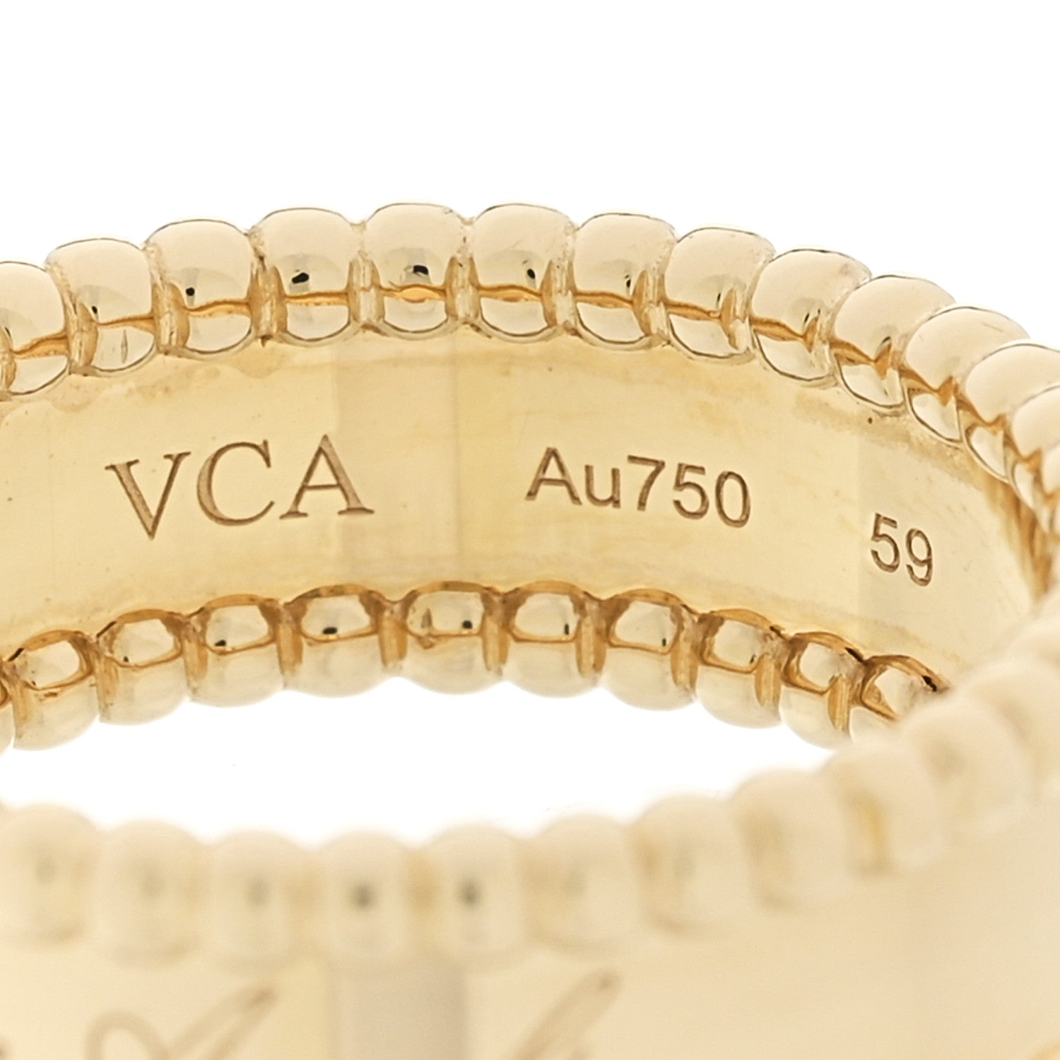 Van Cleef & Arpels 18K Yellow Gold Perlee Signature Ring 59 8.75 4 of 4