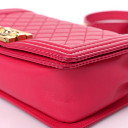 Chanel Lambskin Quilted Medium Boy Flap Fuchsia 9 of 17