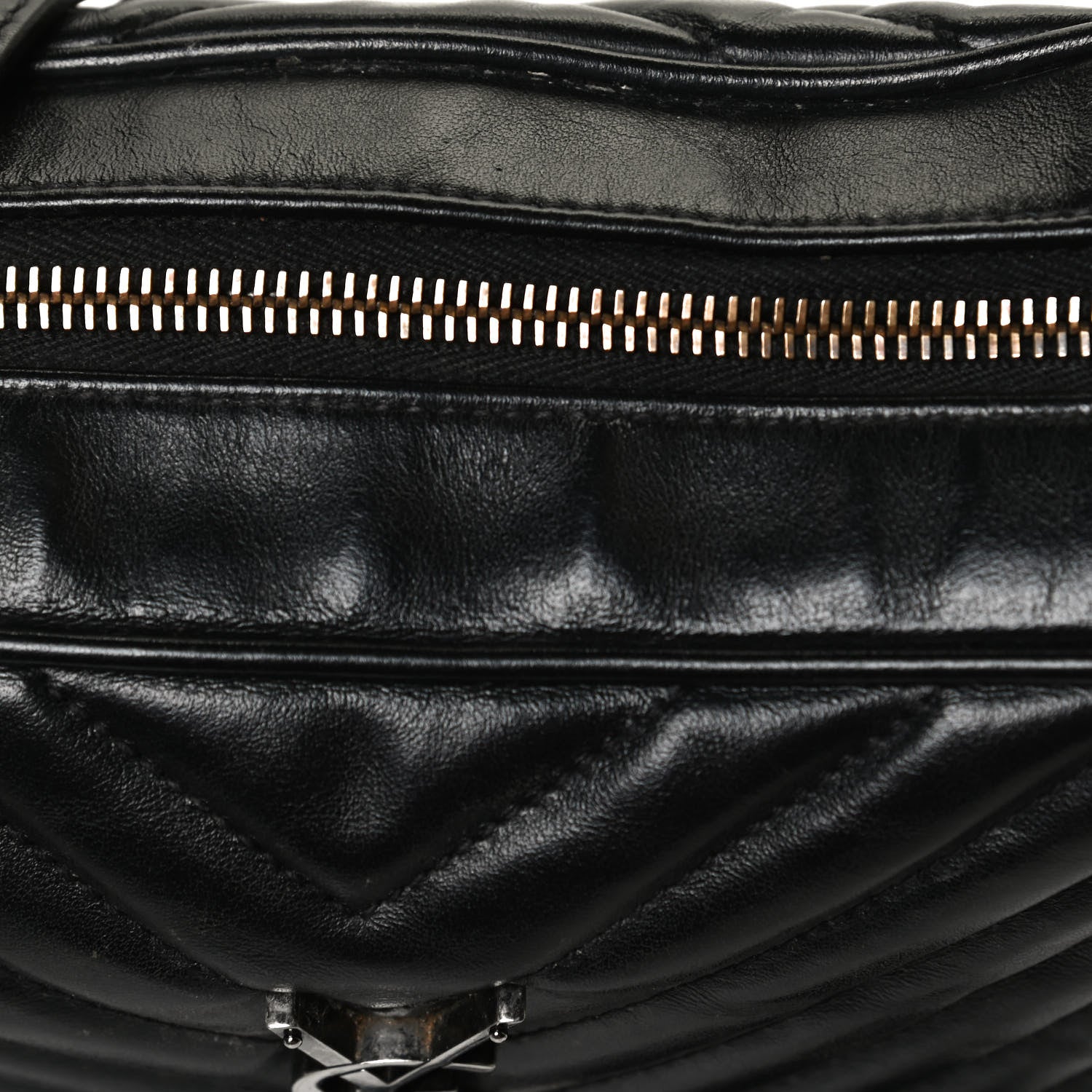 Saint Laurent Calfskin Matelasse Monogram Lou Camera Bag Black 16 of 17