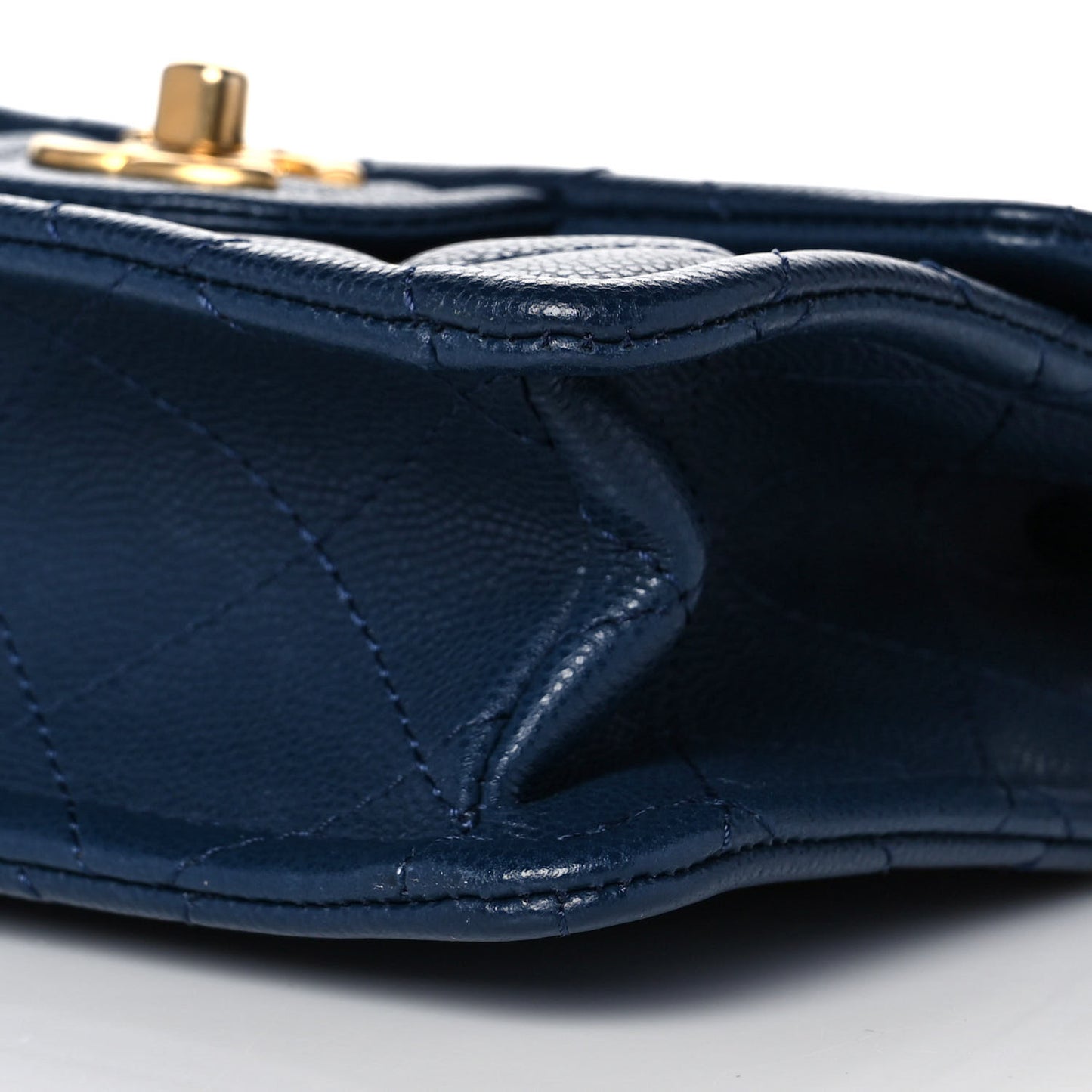 Caviar Quilted Mini Sweet Classic Flap Navy Blue