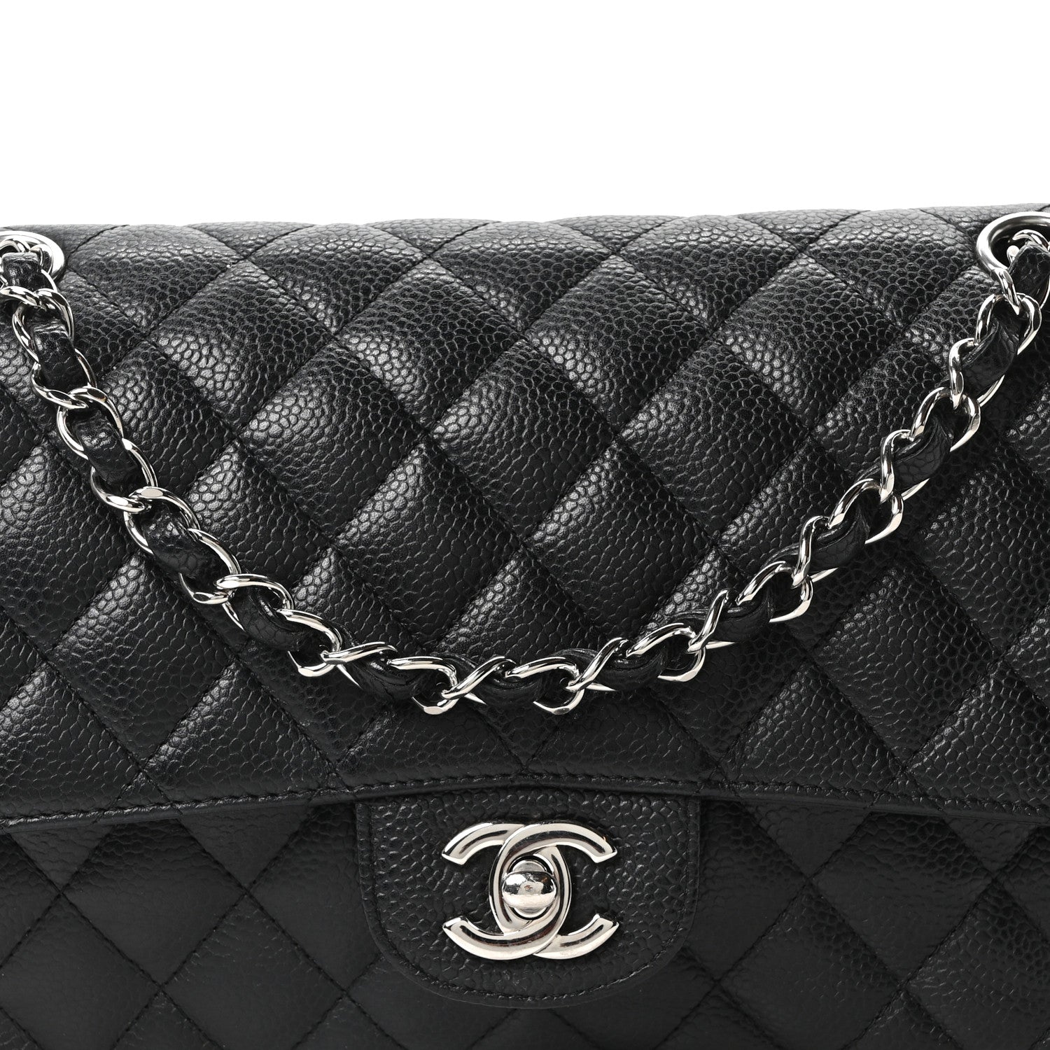 Chanel Caviar Quilted Medium Double Flap Black 8 of 10