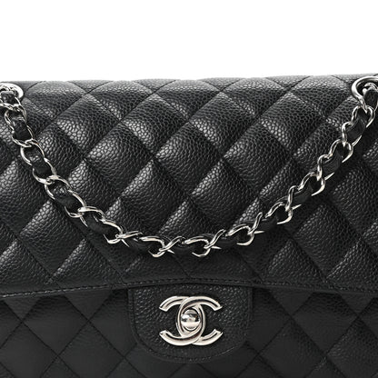 Chanel Caviar Quilted Medium Double Flap Black 8 of 10