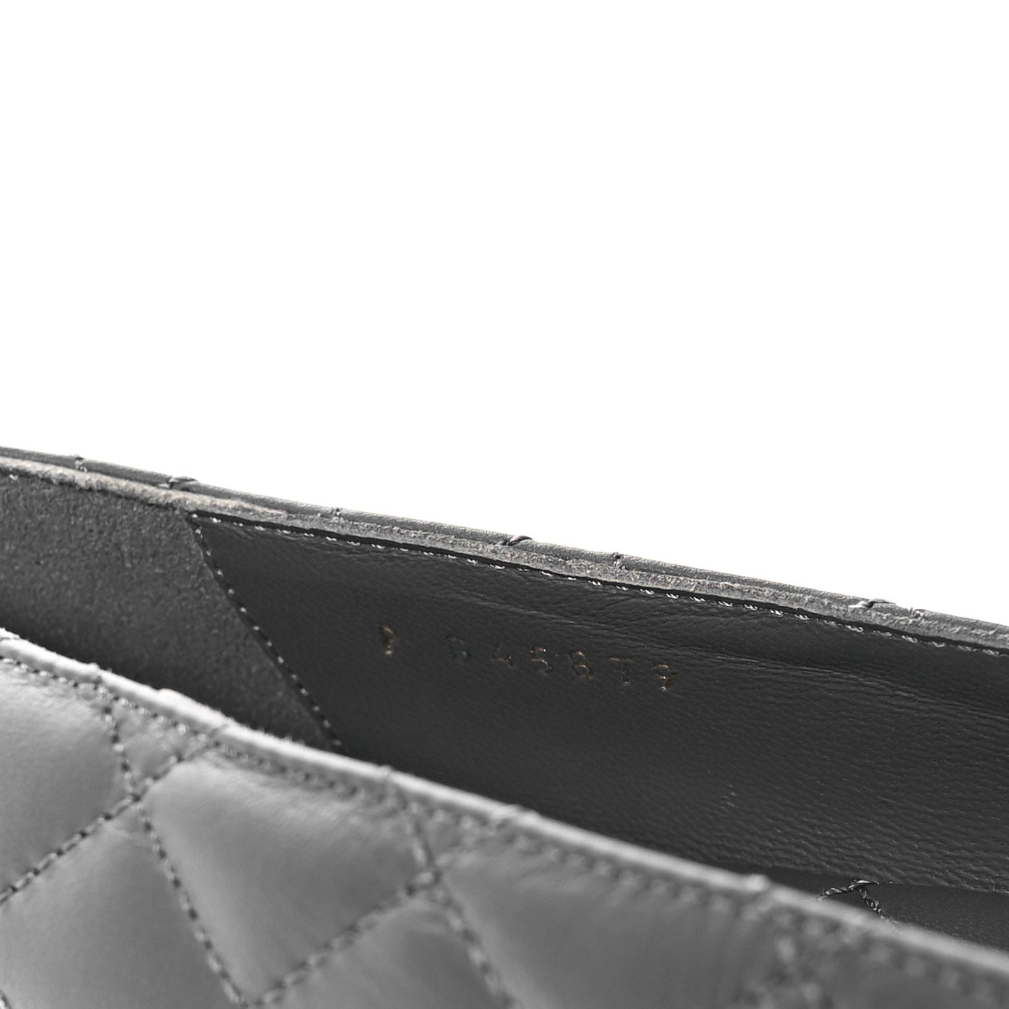 Calfskin Lambskin Quilted CC Ballerina Flats 37.5 Grey Black