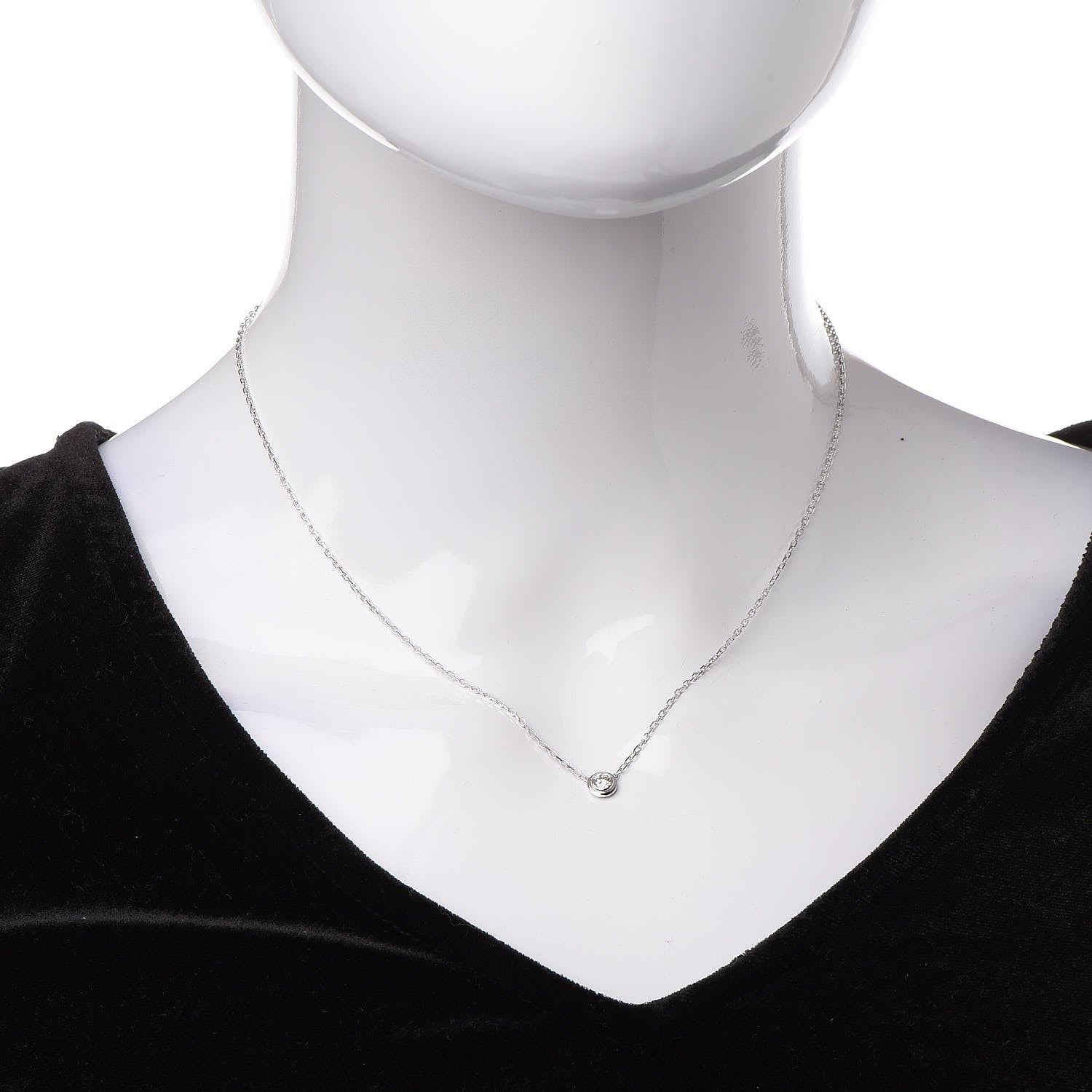 Cartier 18K White Gold Diamond LM D'Amour Pendant Necklace 2 of 6