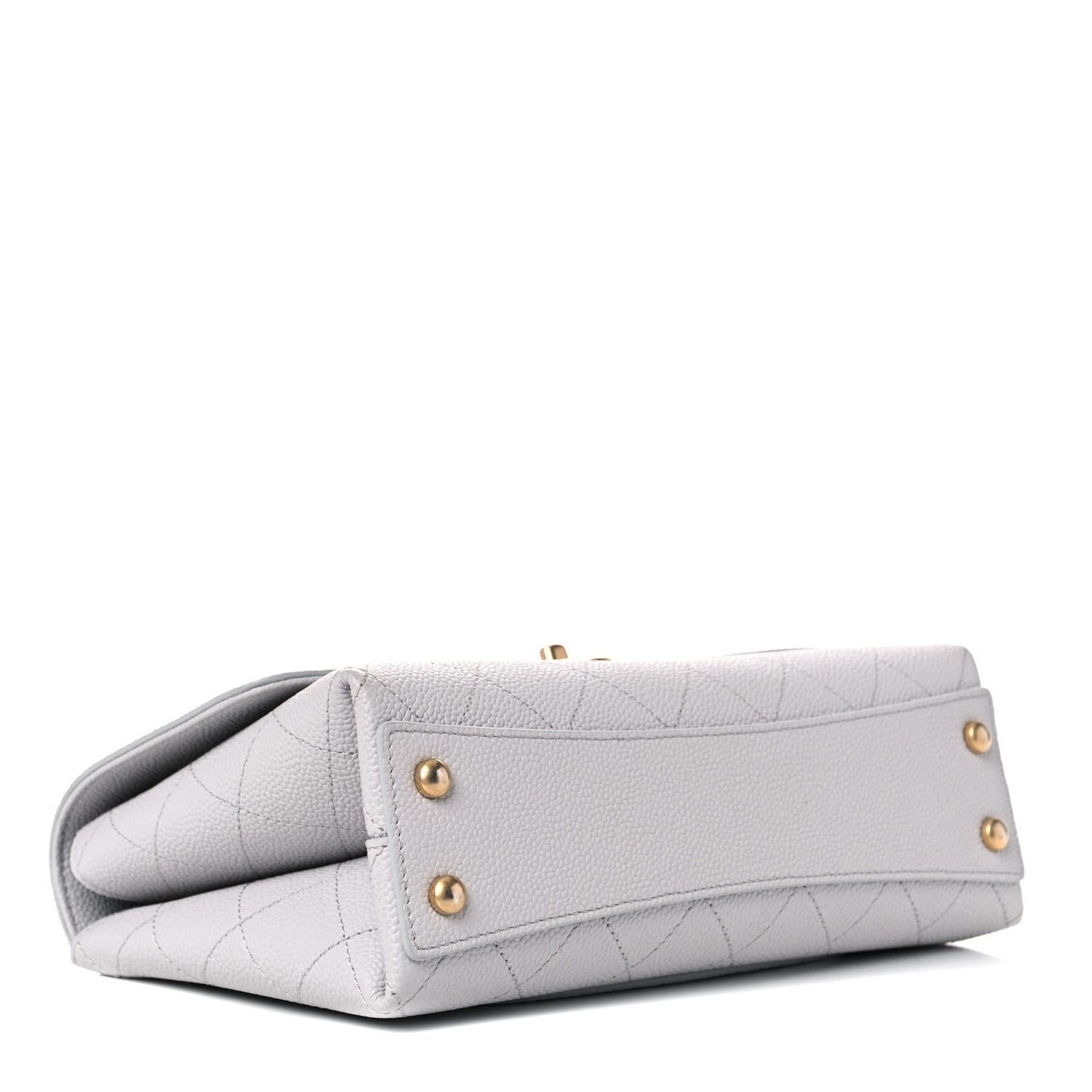 Grained Calfskin Small Stitched Flap Grey