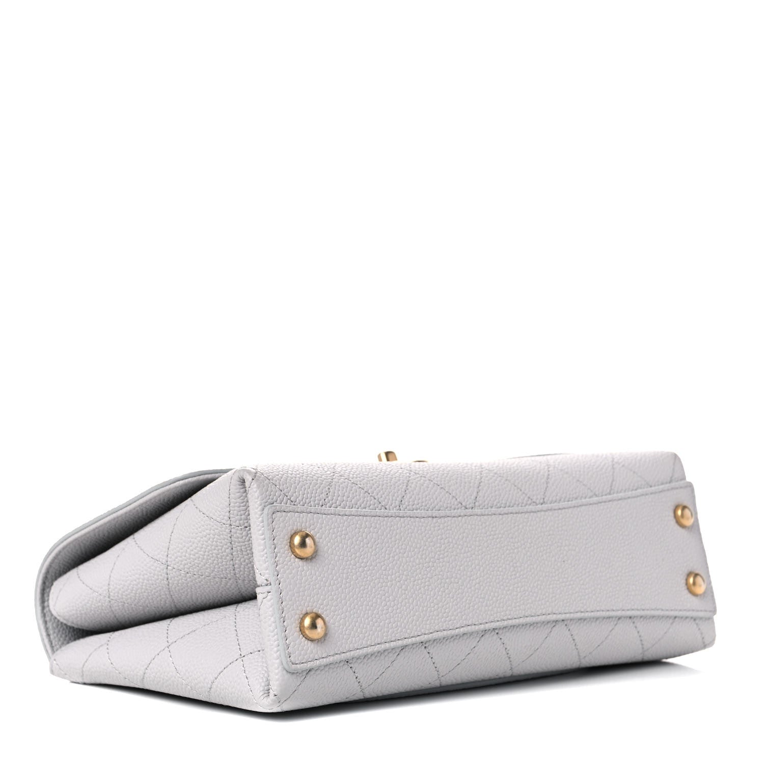 Chanel Grained Calfskin Small Stitched Flap Grey 4 of 12