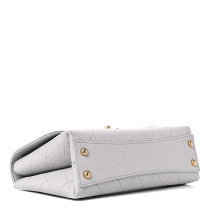 Chanel Grained Calfskin Small Stitched Flap Grey 4 of 12