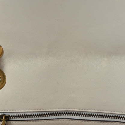 Gucci Calfskin Matelasse Studded Medium GG Marmont Shoulder Bag White 6 of 12