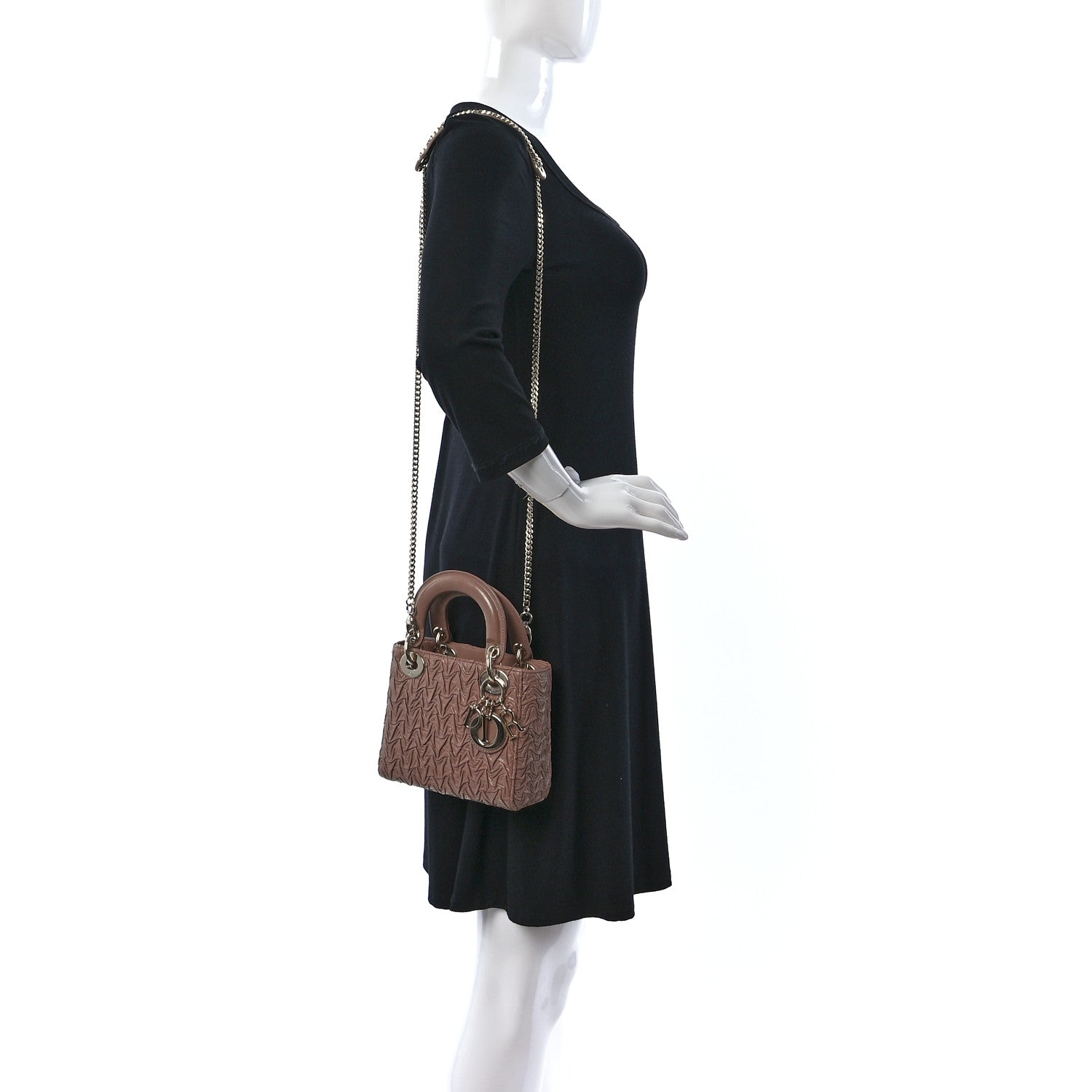 Christian Dior Lambskin Gathered Mini Lady Dior Fard 2 of 11