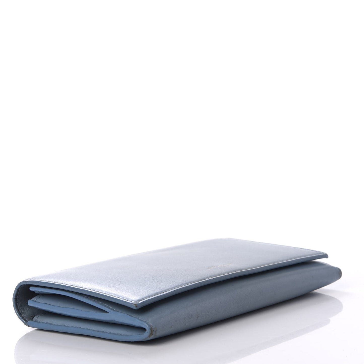 Calfskin Classic Large Marquage Flap Wallet Blue