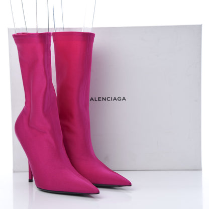 Balenciaga Jersey Crepe Extreme Pointed Toe Knife Booties 36 Dark Pink 7 of 7