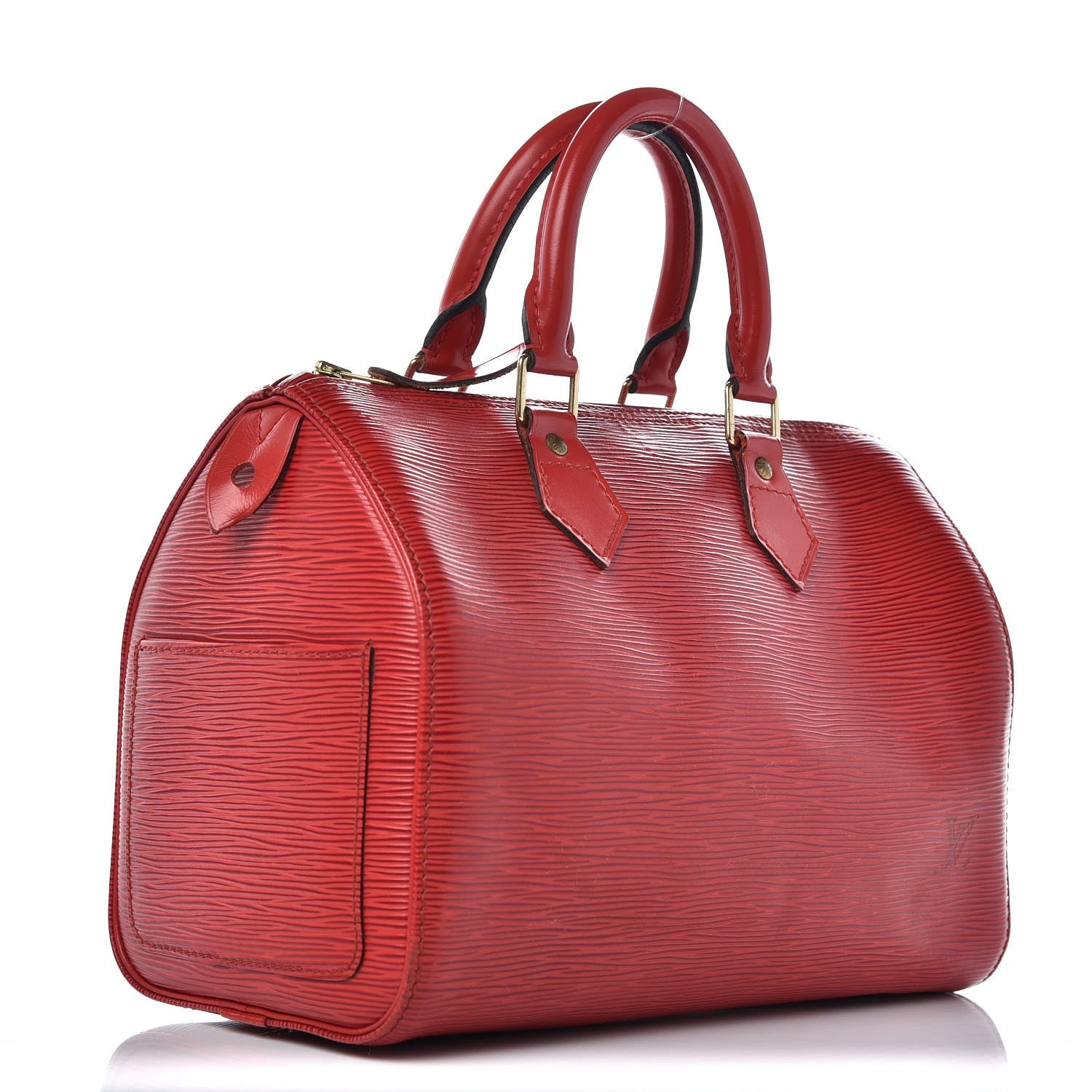 Louis Vuitton Epi Speedy 25 Castillan Red 3 of 12