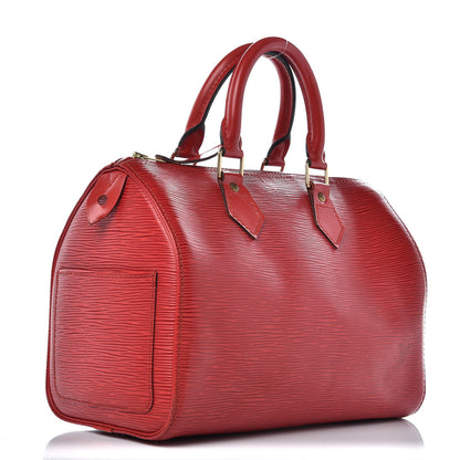 Louis Vuitton Epi Speedy 25 Castillan Red 3 of 12