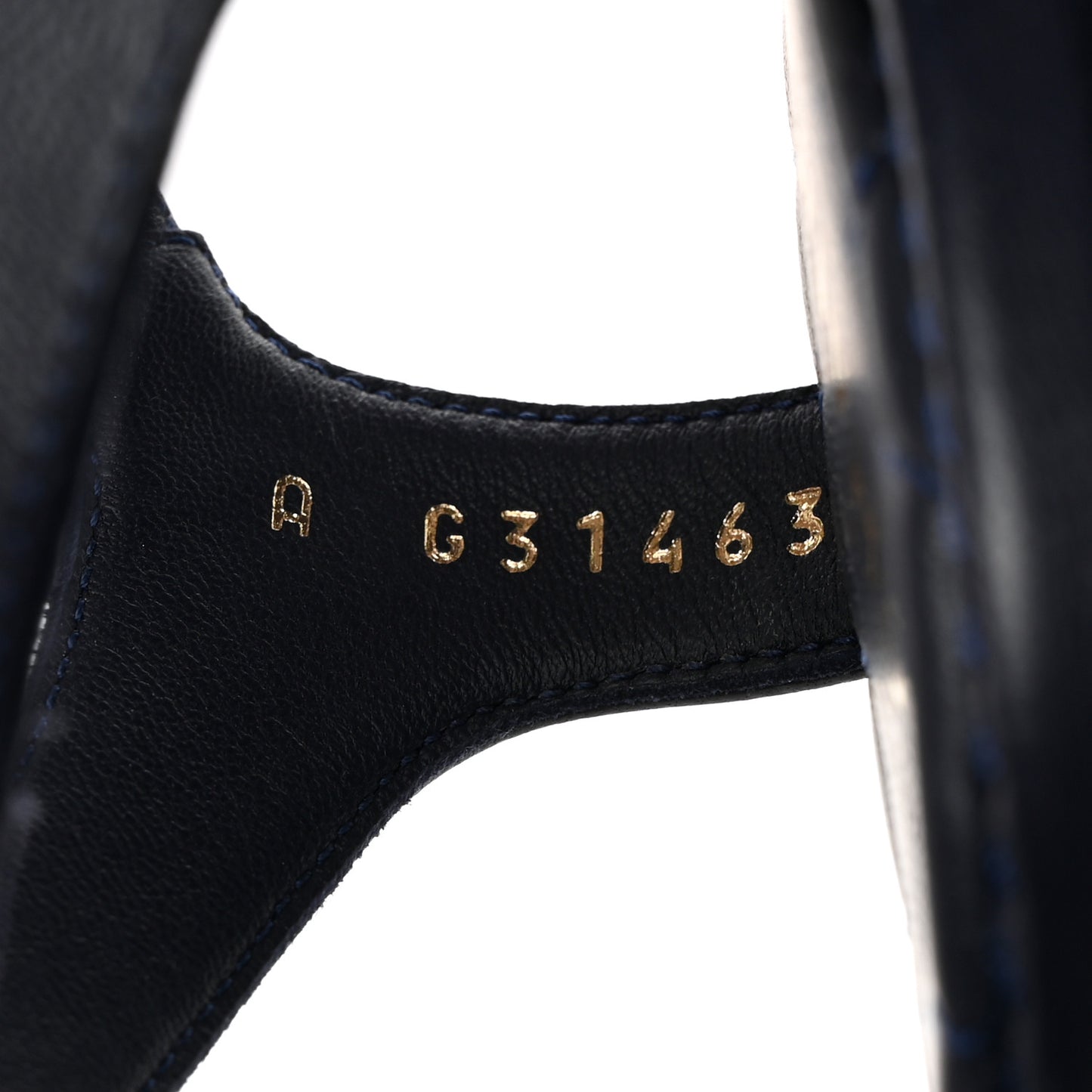 Lambskin Chain CC Logo Thong Sandals 39.5 Navy