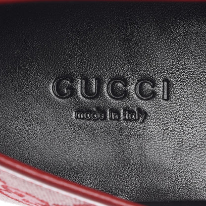 Gucci Canvas GG Monogram Horsebit Womens Jordaan Loafers 37 Gardenia Hibiscus Red 7 of 9