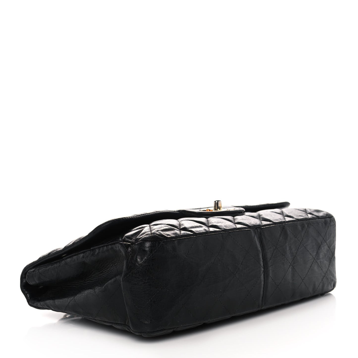 Lambskin Quilted Jumbo Single Flap Black