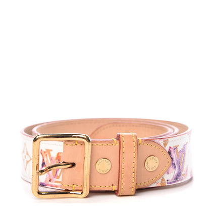 Louis Vuitton Monogram Watercolor Aquarelle Belt 85 34 White 1 of 11