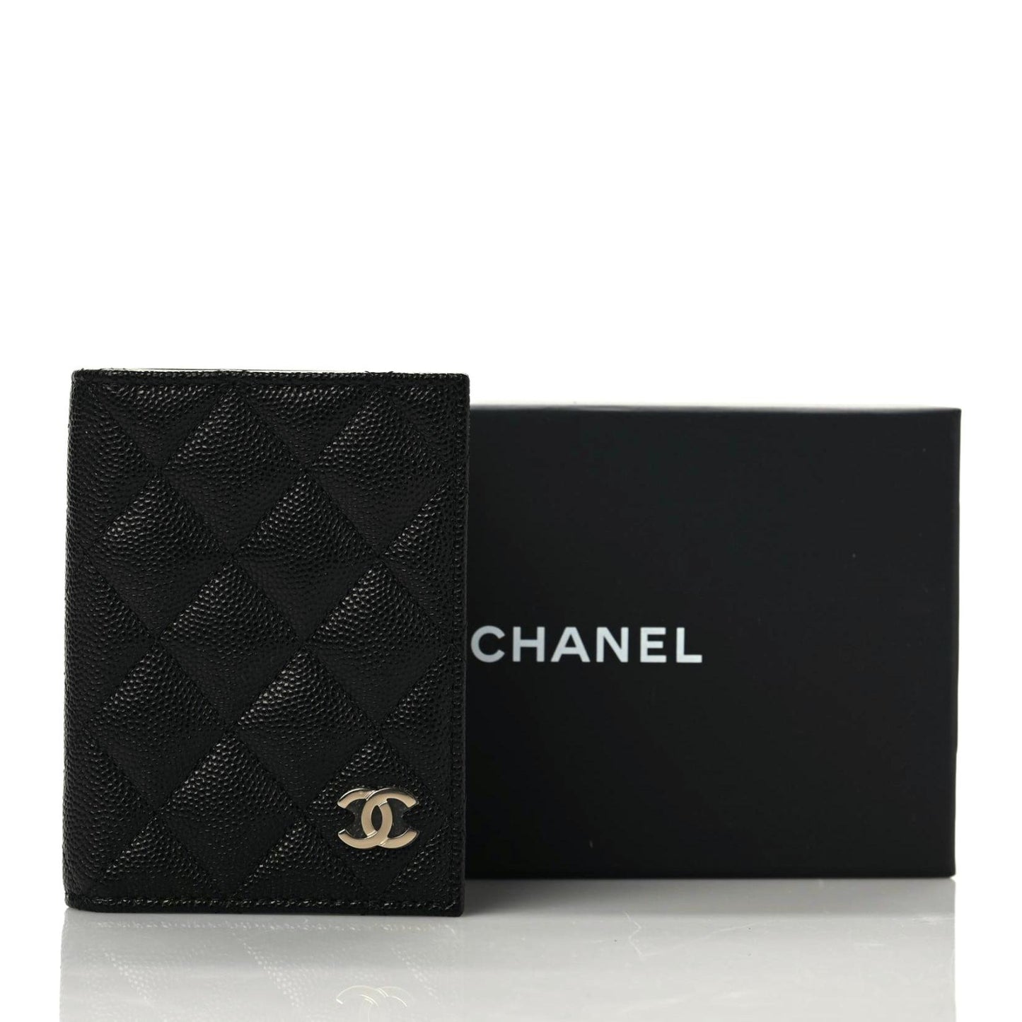 Caviar Quilted Card Holder Wallet Black