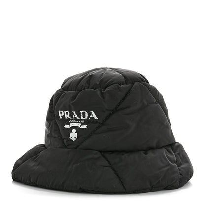 Prada Nylon Triangle Quilted Padded Bucket Hat M Black 1 of 10