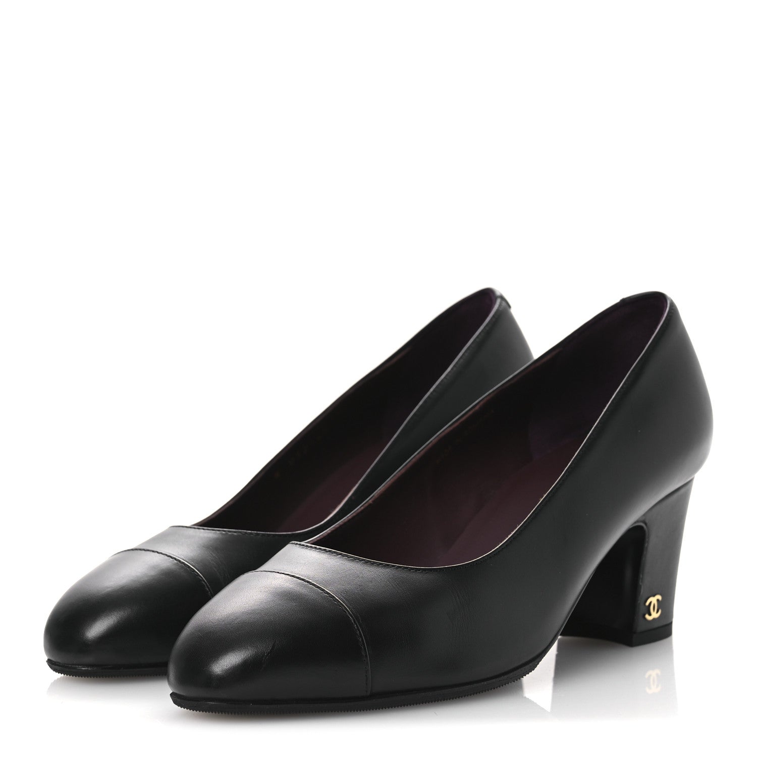 Chanel Lambskin Cap Toe Ballerina Flats 36 Black 4 of 12