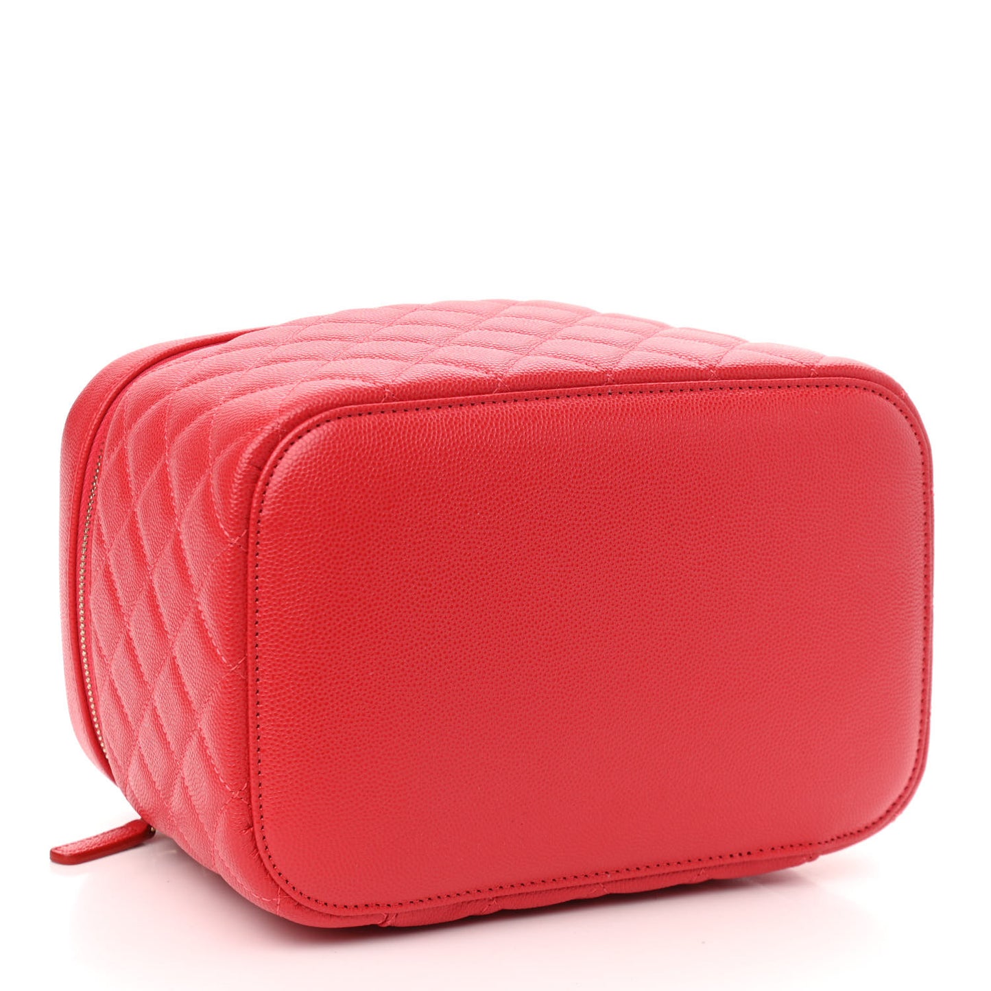 Caviar Quilted Large Vanity Pouch Red