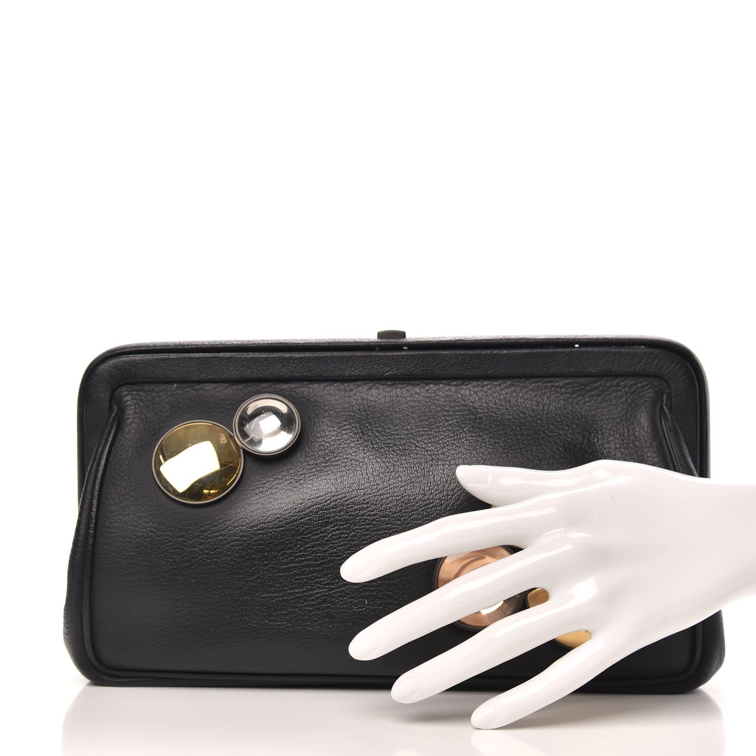 Bottega Veneta Lambskin Clutch Black 2 of 10