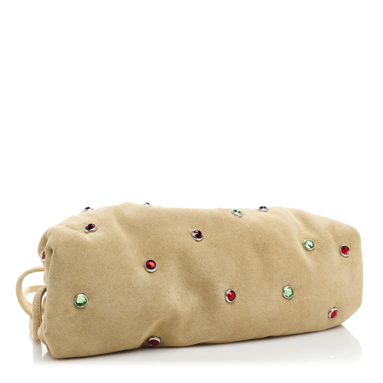 Bottega Veneta Suede Crystal Embellished The Mini Pouch Brown 6 of 10